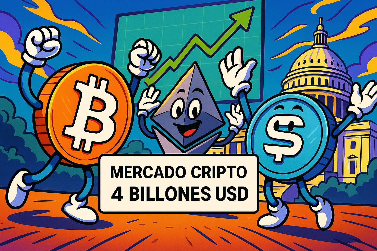 El mercado cripto supera los 4 billones USD gracias a avances legislativos en EE.UU.