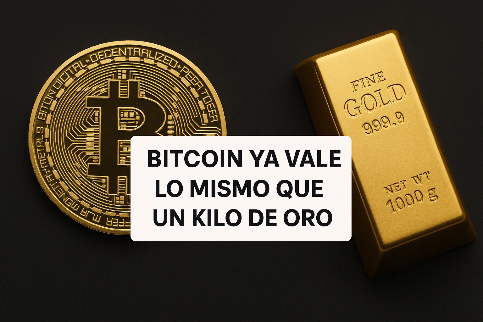 Bitcoin ya vale lo mismo que 1 kg de oro