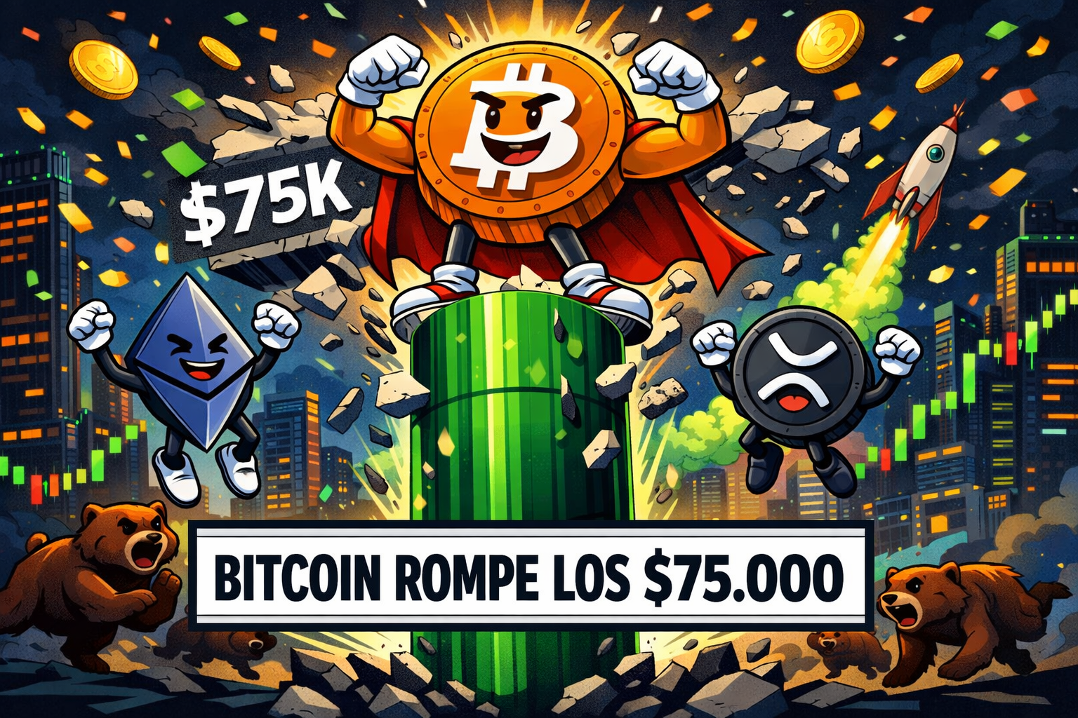 Bitcoin Rompe los $75.000: El Rally que Sacude al Mercado Cripto en Marzo de 2026
